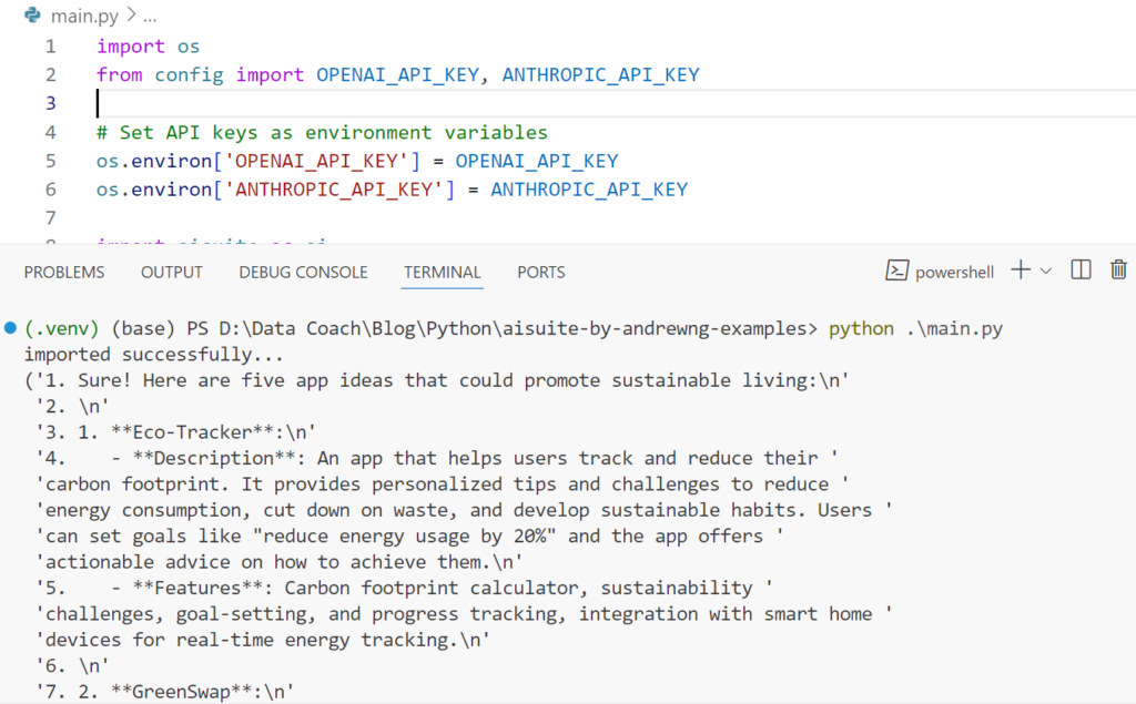 AISuite - Python OpenAI API - gpt-4o - Example - DataCoach - https://datacoach.in/