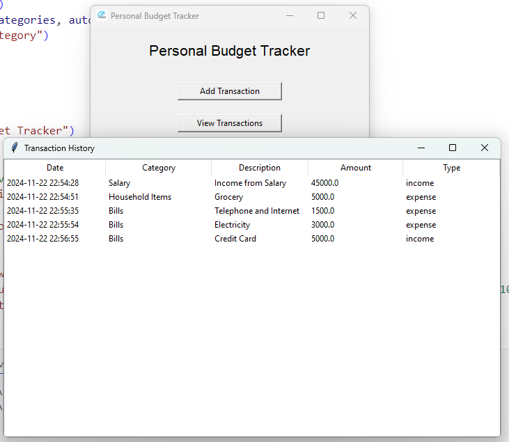View Transactions History